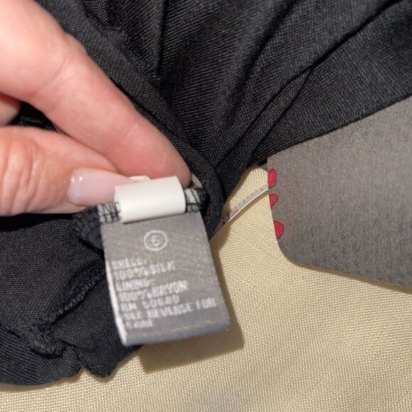 Hype Anthropology Dress Silk Gray Floral Print Lined Pleated Cinch Waist 6 - Picture 9 of 9